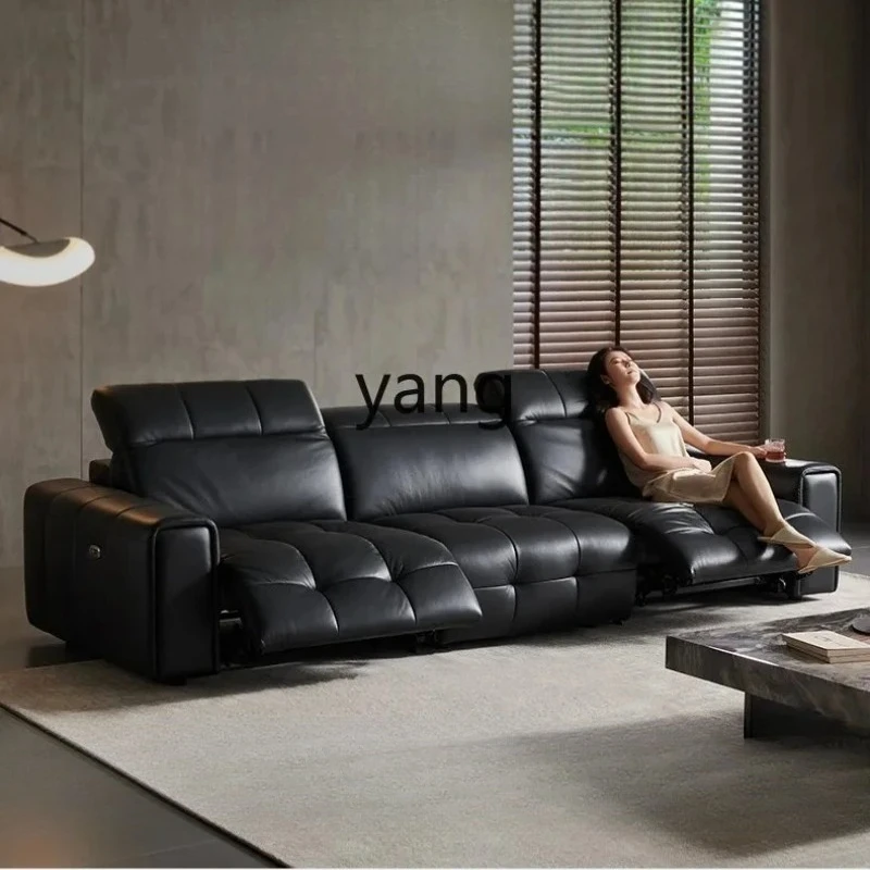 LMM  Minimalist Wall Multifunctional Leather Sofa Living Room Home