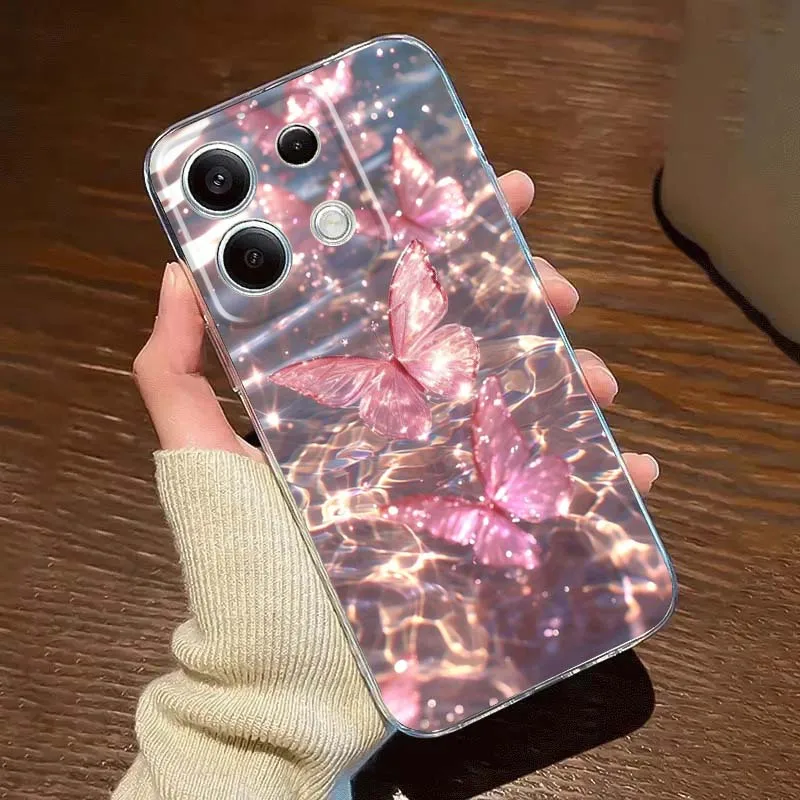 

Artistic butterfly flower For Xiaomi Redmi 10 11 K30 K40 K50 K60 K70 Pro Prime Plus Ultra Zoom 5G Transparent Phone Case