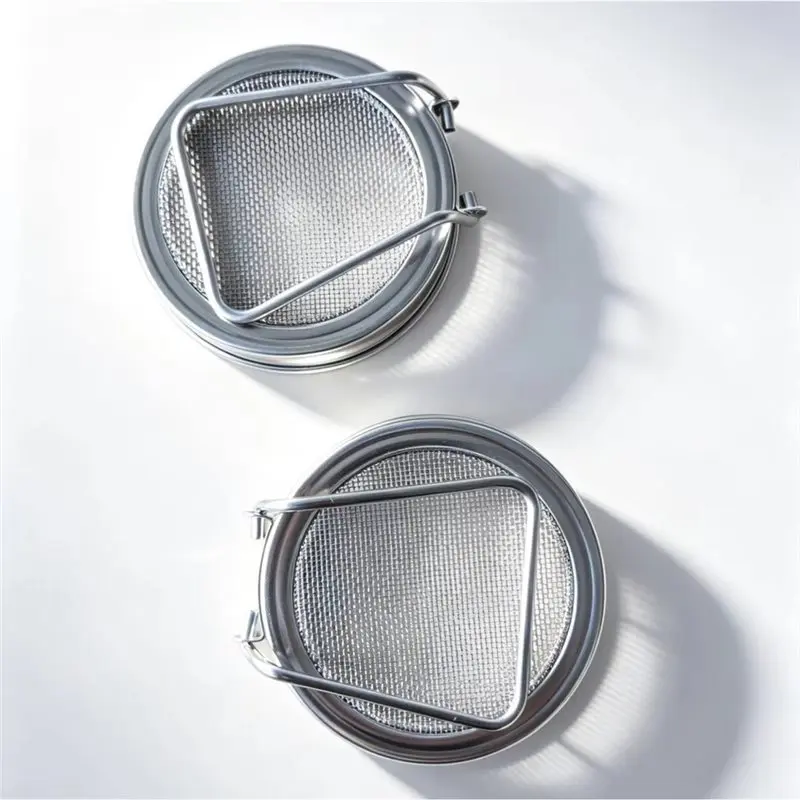 ABXF-Sprouting Lids For Wide Mouth Mason Jars: 2-Pack Stainless Steel 2-In-1 Drainage & Stand Design, Reusable Mesh Strainer