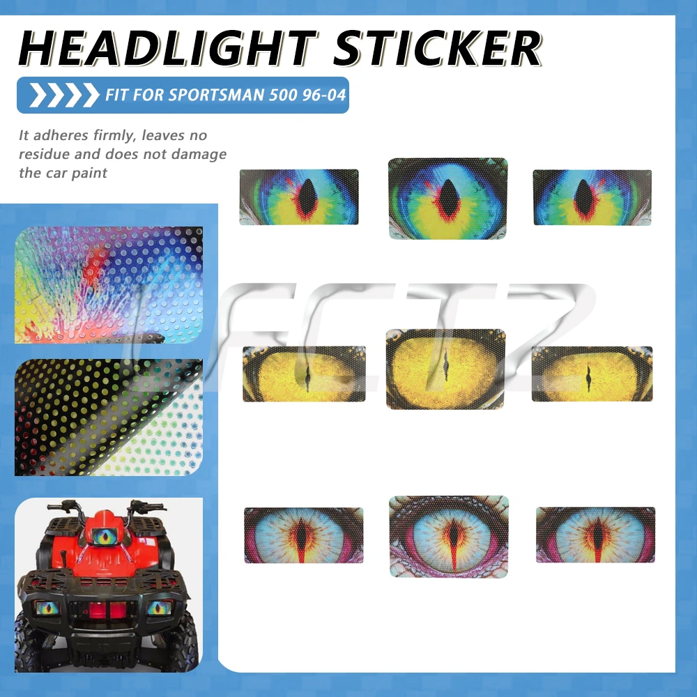 ATV Motorcycle Headlight Decoration Sticker Fit for Polaris Sportsman 500 1996-2004 Front Fairing Head Lamp Decals Stickers