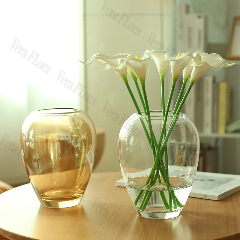 New Minimalist Transparent Glass Vase Living Room Home Flower Arrangement Ornaments Water Nourishing Flower Decoration Vase
