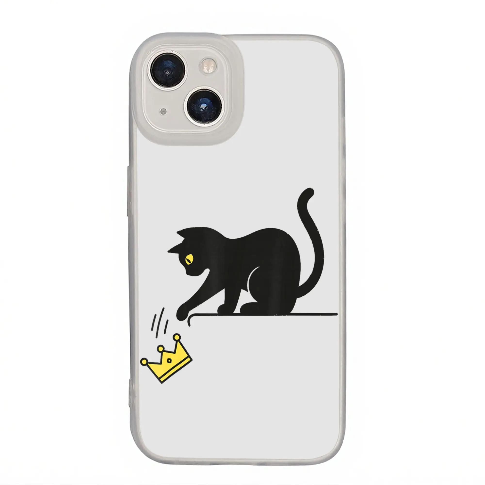 

New Armor Bumper Shockproof No Kings Black Cat Kicking Crown Phone Case for IPhone 17 16 15 14 13 12 11