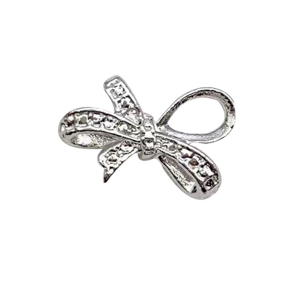 10Pcs Exquisite Japanese Bow Nail Art Charms 3D Metal Luxury Kawaii Bow Butterfly Jewelry Nail Rhinestone DIY Nail Decoration