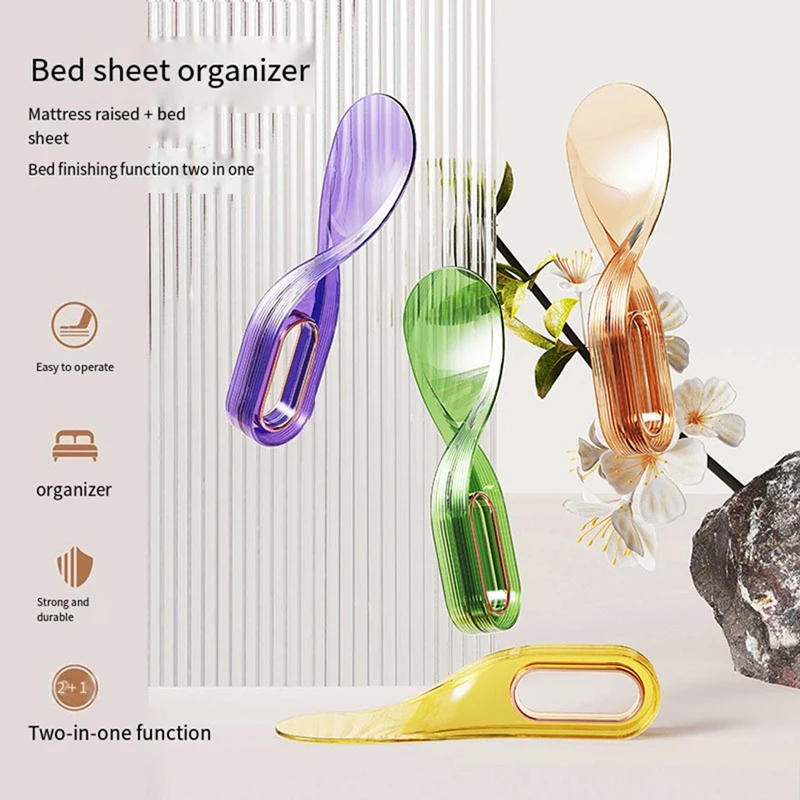 4PCS Bed Sheet Tucker Tool Home Mattress Lifter Handle Plastic Sheet Change Helper Bed Skirt Assistant Organizer