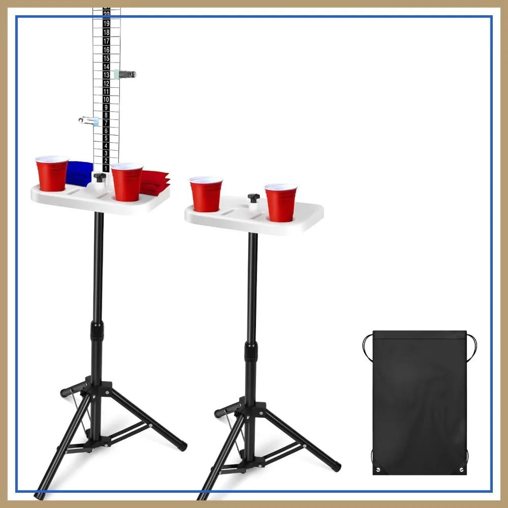 

Cornhole Scoreboard Bold Base 2 Sets Score Keeper with Cup Holder Outdoor Yard Game Accessories