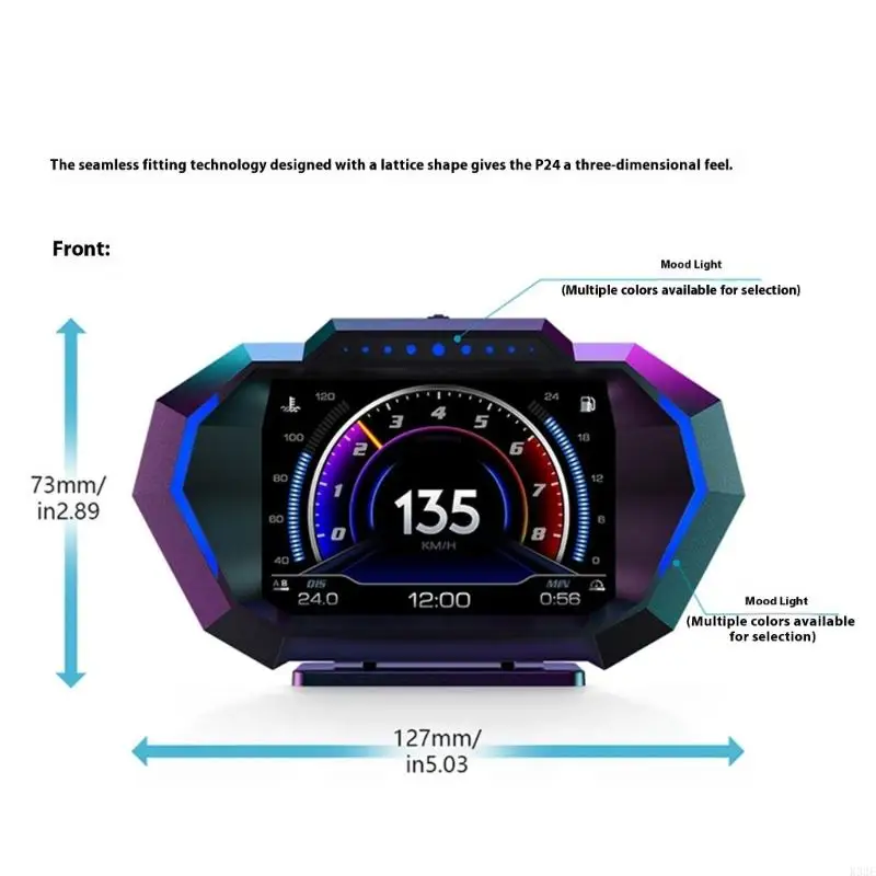 2025 شاشة HUD ملونة جديدة 3.5 بوصة مع الإضاءة المحيطة لتشخيص المركبات #6