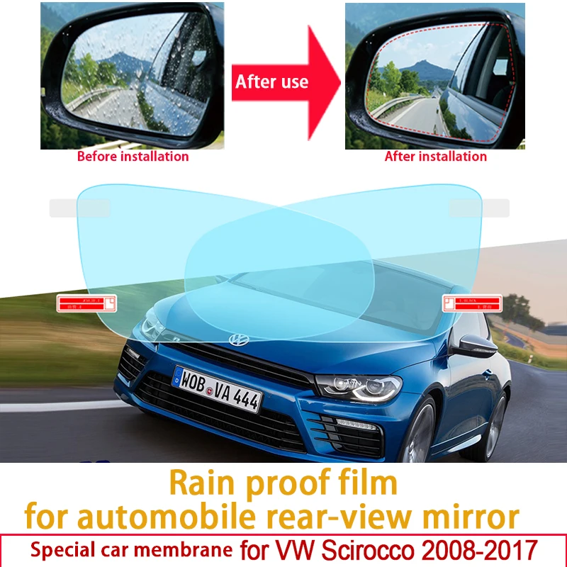 

For Volkswagen VW Scirocco Car Rearview Mirror Protective Film Anti Dazzle Waterproof Anti Fog Rainproof Film Car Accessories