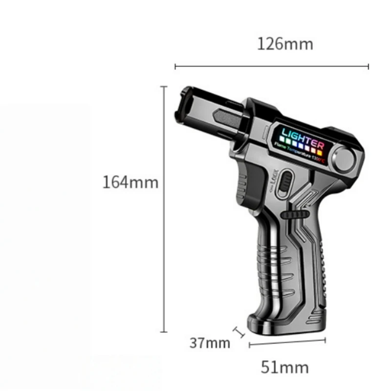 Metal High-temperature High Flame Welding Gun Lighter Windproof Direct Spray Flame Safety Lock Kitchen Cigar Outdoor Lighter - Image 6