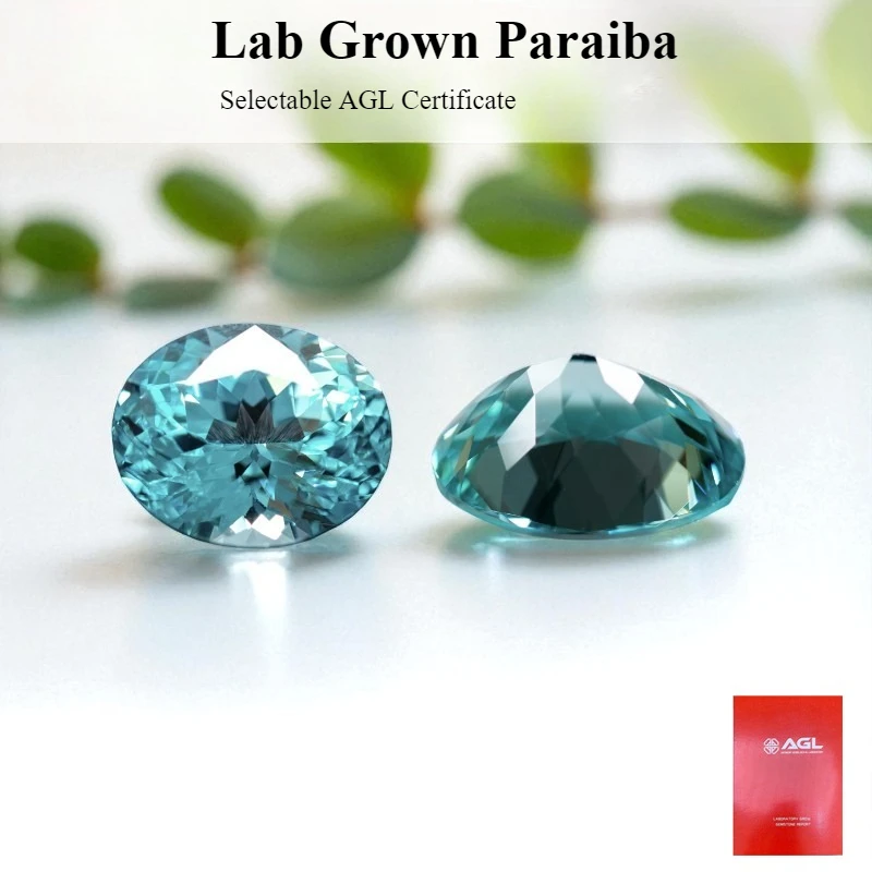 

Lab Grown Paraiba Sapphire Oval Cut Gemstone for DIY Charms Jewelry Making Materials Selectable AGL Certificate