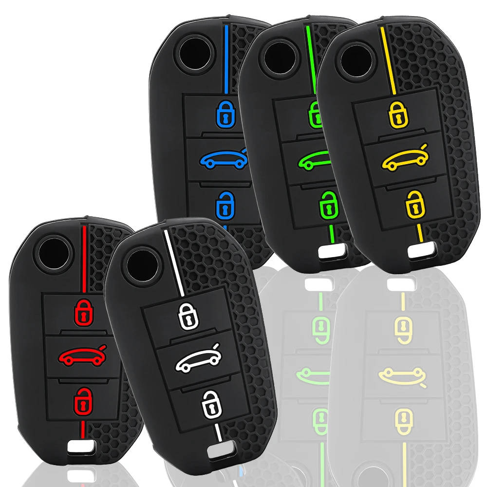Silicone Key Cover Car Key Case For Citroen C5 C3 C4 C8 Berlingo For Peugeot Partner Rifter 208 308 508 407 2008 3008 Expert