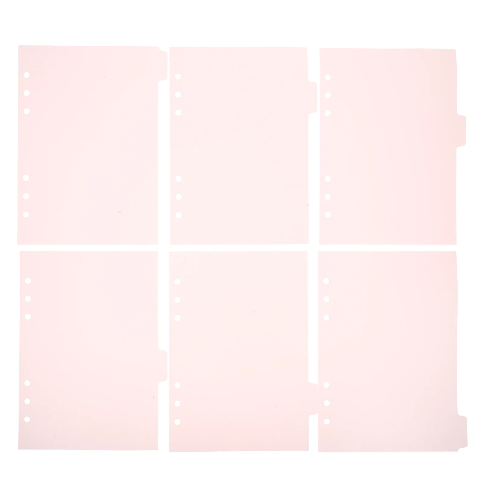 6 Pcs Notebooks Separated Pages Colored Tabs Binder Dividers Ring Markers Notepad Pink Detachable Travel