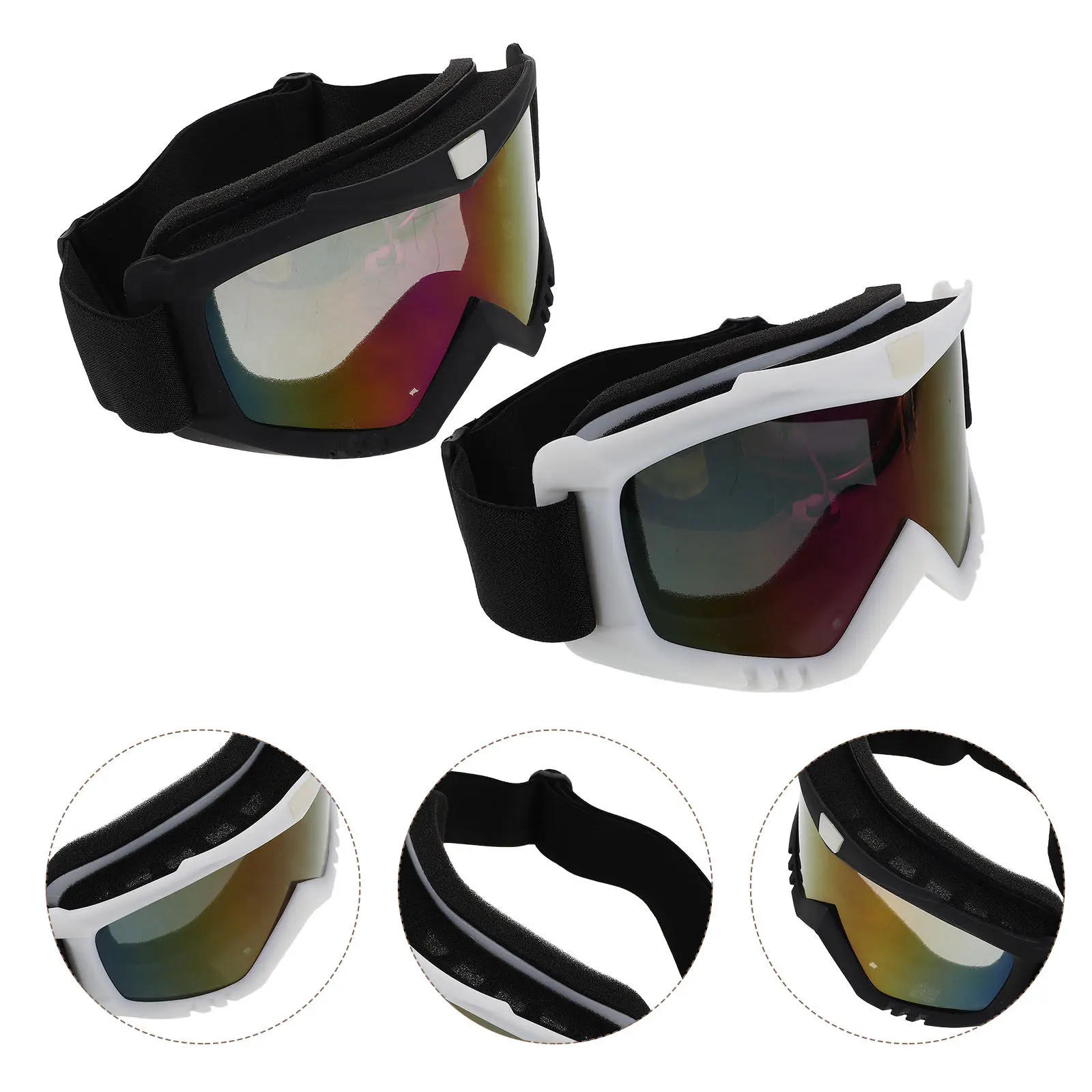 

2Pcs Windproof Atv Goggles Motocross Motorcycle Riding Glasses Outdoor Dirt Bike Sunglasses Uv Protection Compatible