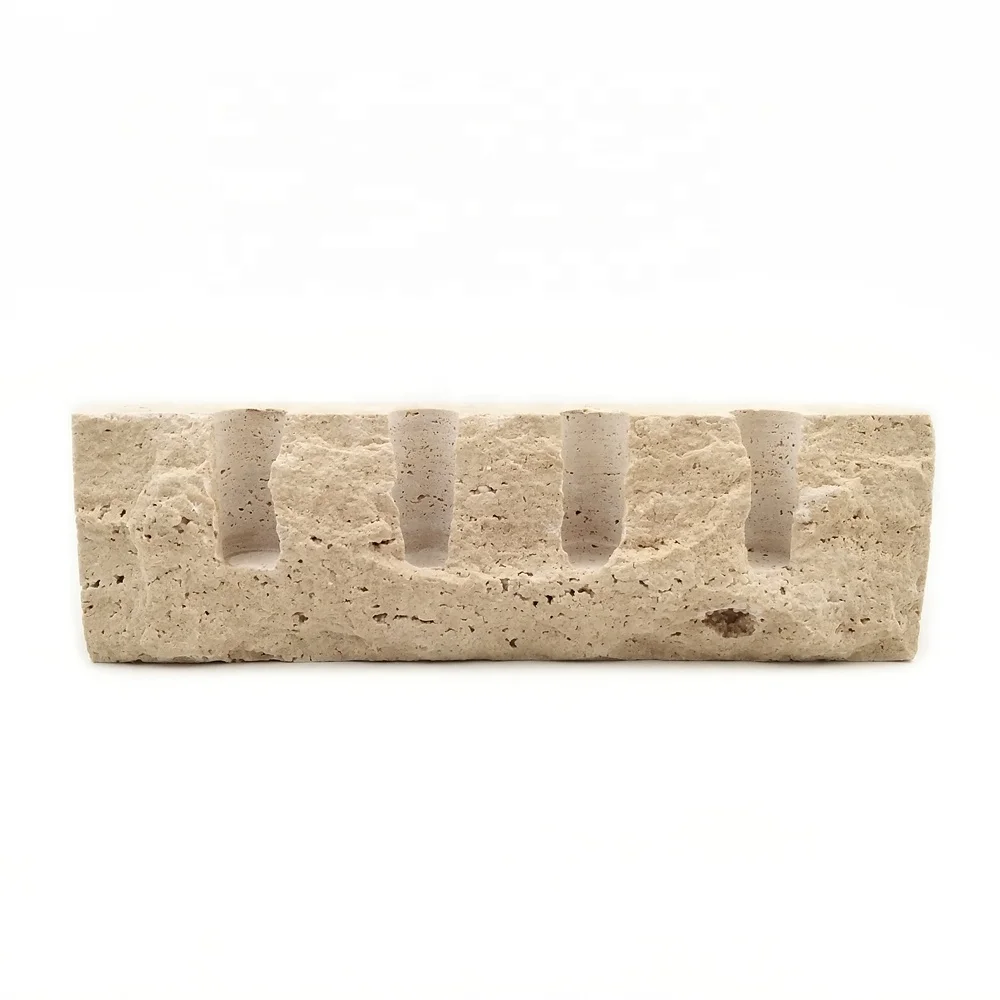 100pcs Rome Travertine Natural Surface Four Holes Candle Holder