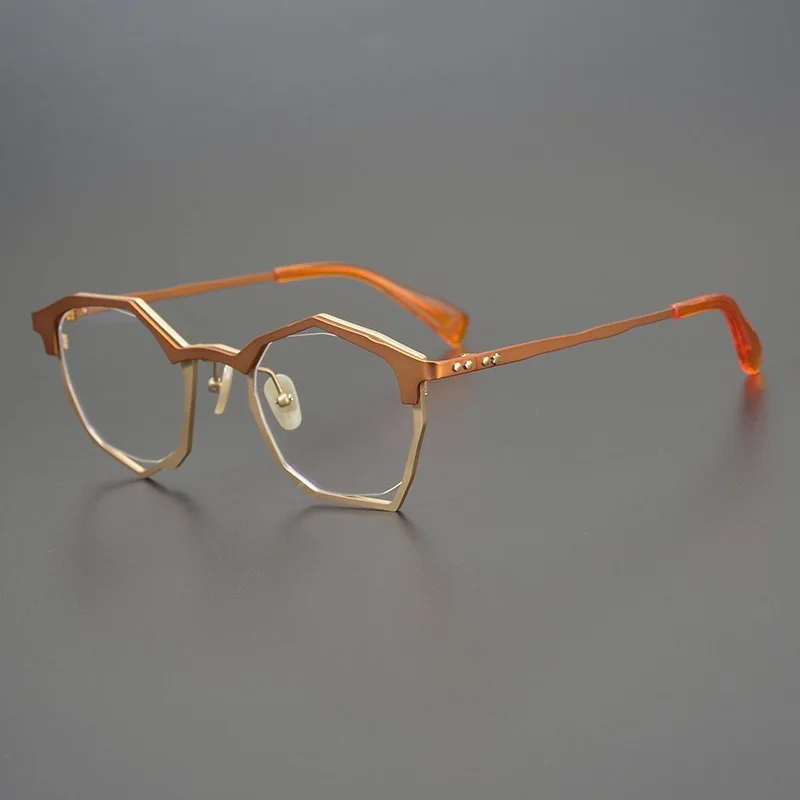 Eyeglass Frames Unique Retro Classic Pure Titanium Irregular Handmade Prescription Man Women's Glassses Frame Myopya Eyewear