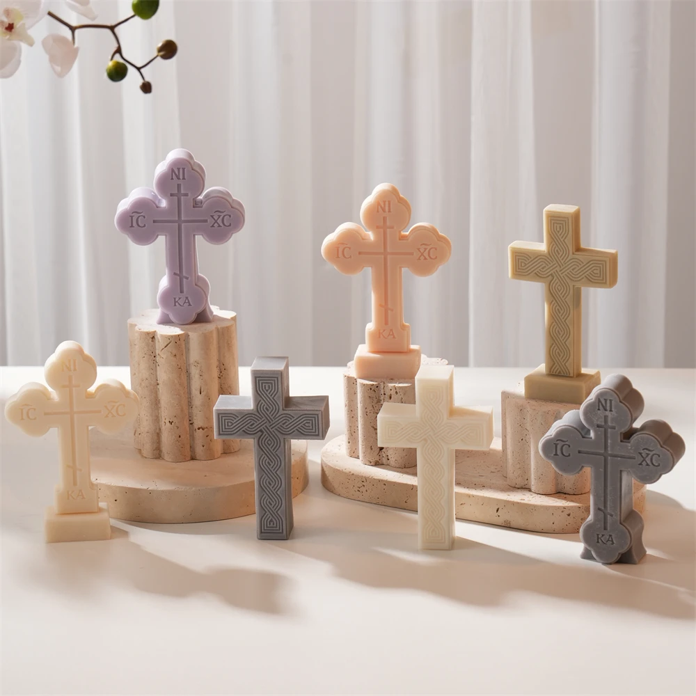 

Standing Cross Candle Silicone Mold Cross Soy Wax Mould Home Decor Gift