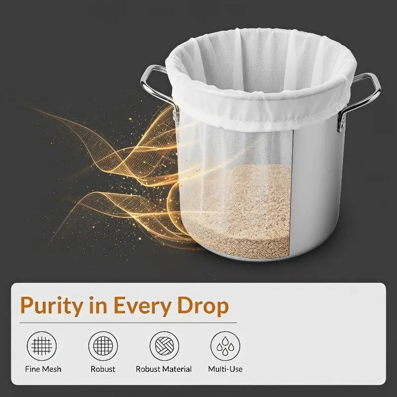 @*Cylindrical Nylon Filter Bags BPA Free Washable Fine Mesh Assorted Sizes for Home Brewing Cider Kombucha Wine