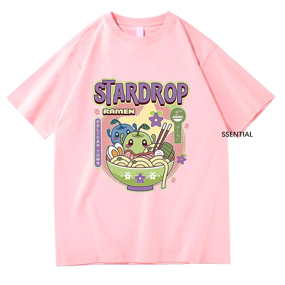 Anime Stardew Valley T Shirt Vintage Tops Junimos Ramen Men/Women Aesthetic T-Shirt Unisex High Quality Tees Kawaii Shirt