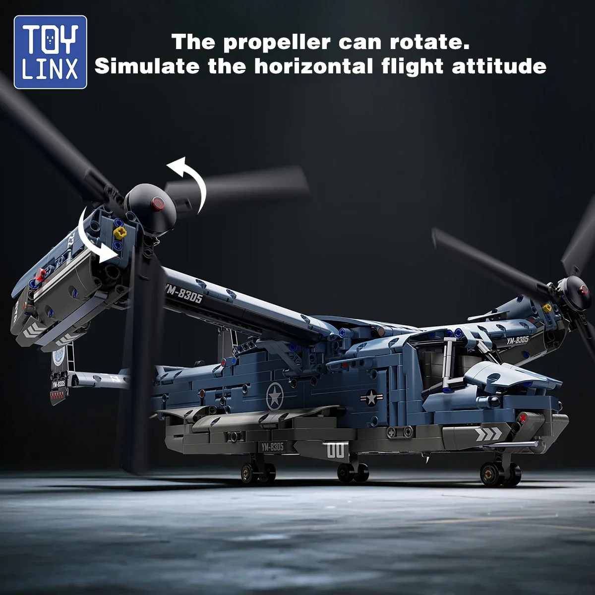 ชุดตัวต่อเครื่องบินโอสเพรย์ระดับพรีเมียม 1486 ชิ้น ตัวต่อรูปปลา นกอินทรี เครื่องบินรบ ของเล่นเสริมพัฒนาการ ของขวัญวันเกิด