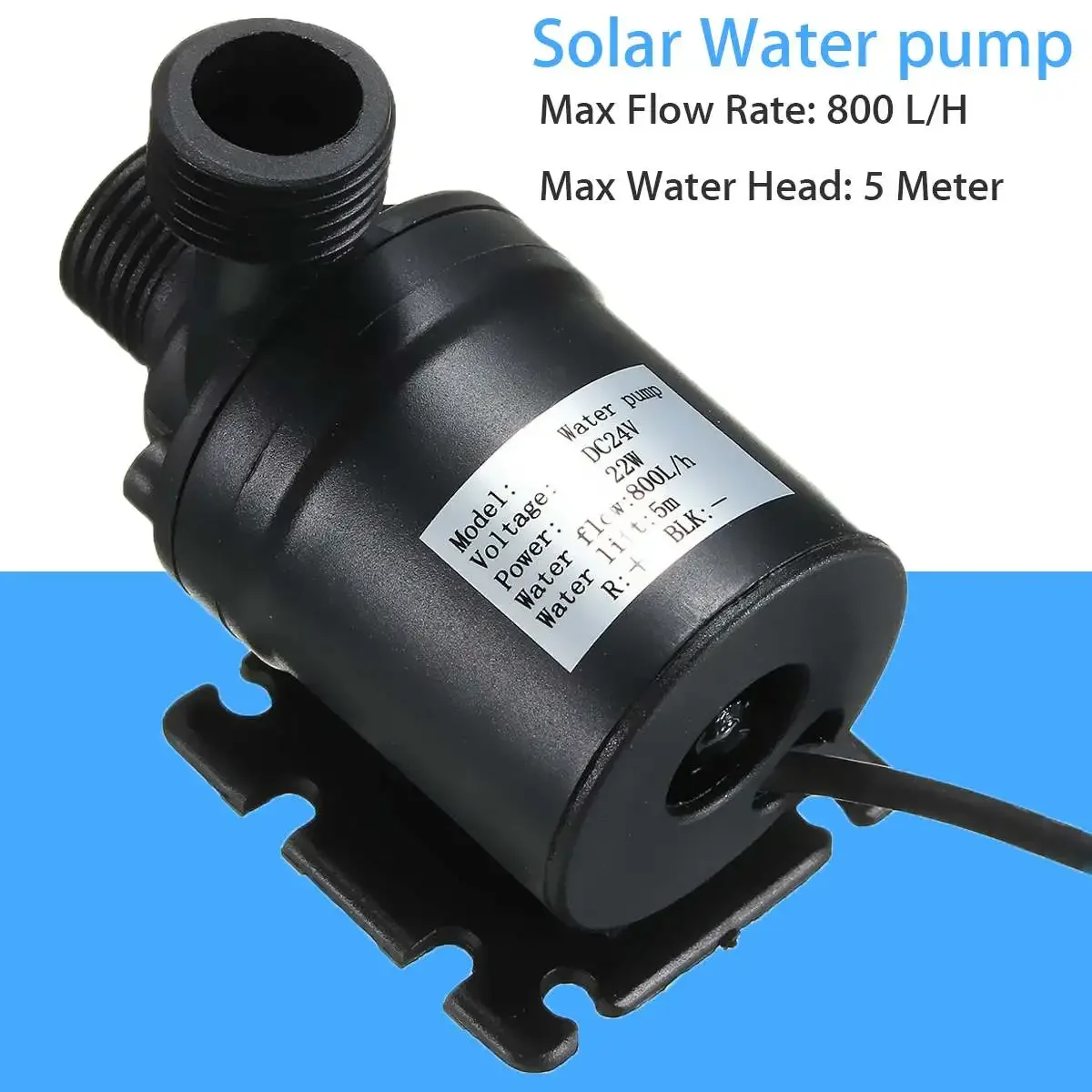 

800L/H 5M Water Pump 24V Solar Brushless Motor Water Circulation Micro Submersibles Water Pump for Pond Aquarium