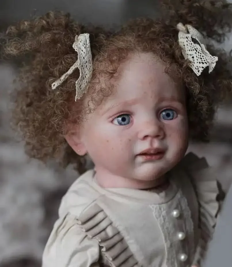 DLS – poupée bébé Reborn Fritzi personnalisée, 60cm, avec cheveux enracinés à la main, poupée déjà finie, cadeau de noël