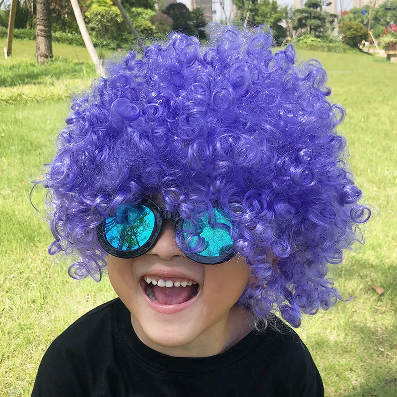 Exploding Head Fan Wig Child Dress Up Headgear Kids Clown Headwear Comedy Baby Boy Girl Hair Covers Headdress Performance Props