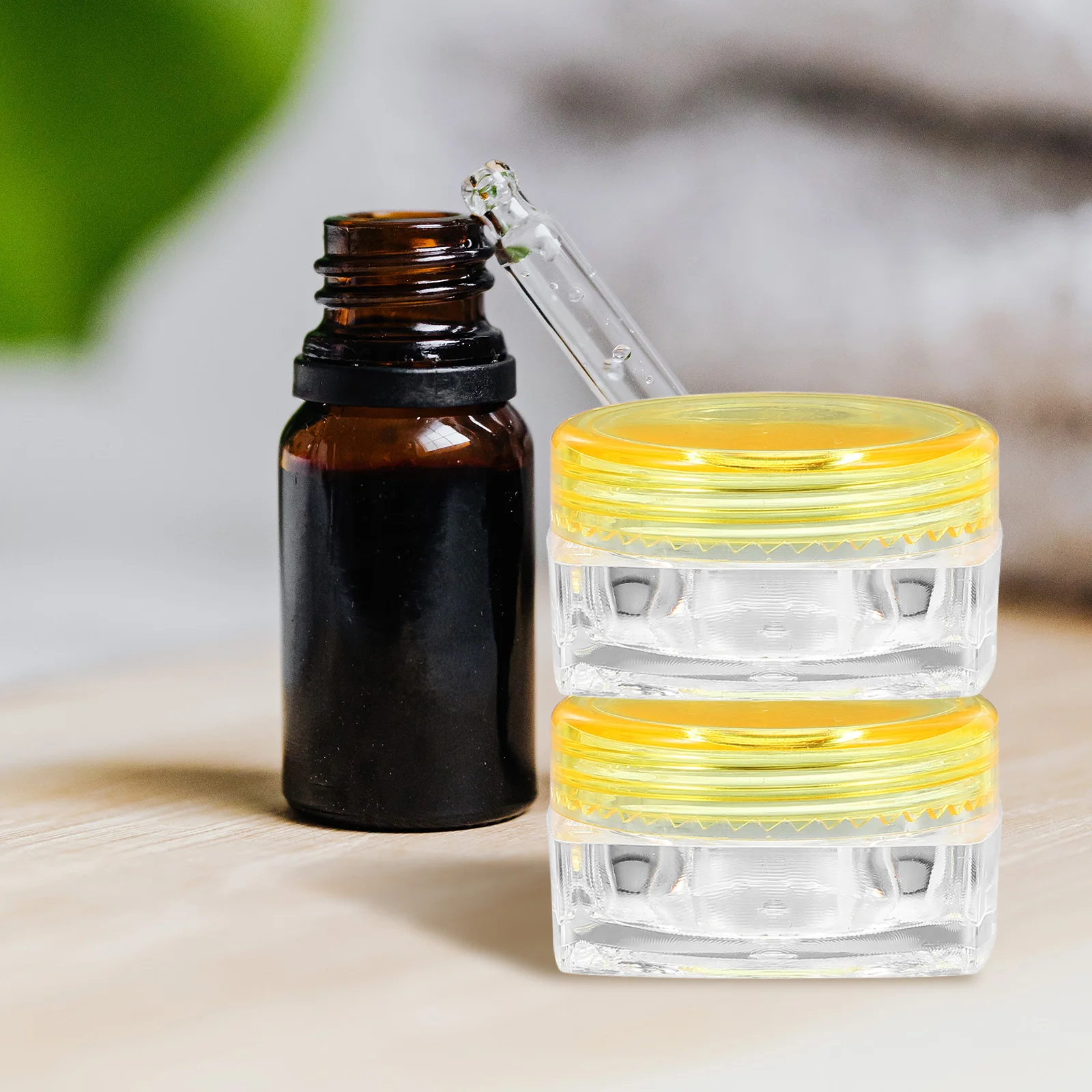 

24 pcs 5g Square Bottom Cream Jars Small Travel Leak Proof Plastic Containers Refillable Wide Mouth Storage Solutions