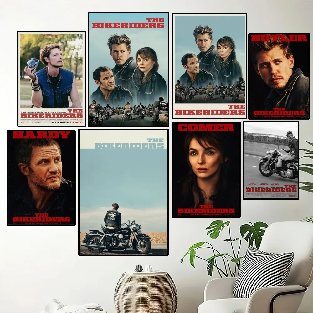 Movie The Bikeriders Poster Painting Wall Pictures For Living Room Decor Sticker