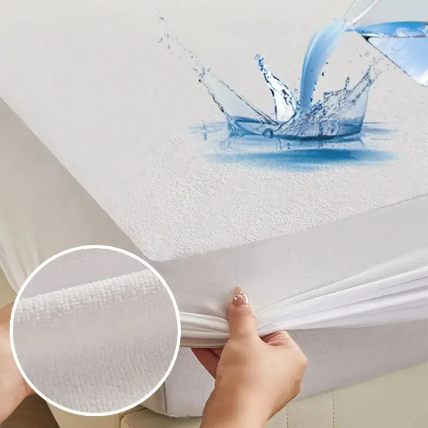 

New Luxurious Ultimate Super Absorbent Extra Soft Deep Pocket Waterproof Fitted Mattress Protector Sheet - Ensuring Ultimate Fre