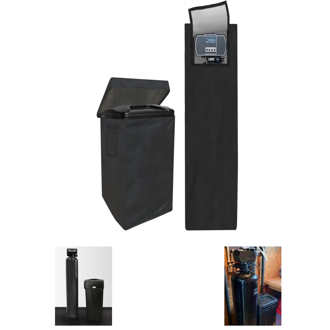 

Water Softener Cover Set, 14x64in Mineral Tank & 16x44in Brine Tank, Heavy Duty Oxford Fabric, Black
