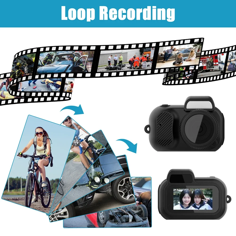 Portable Mini Camera With 0.96in Screen CMOS Indoor Home Outdoor 1080P Sports Vintage Video Recorder Support TF Card Y3000