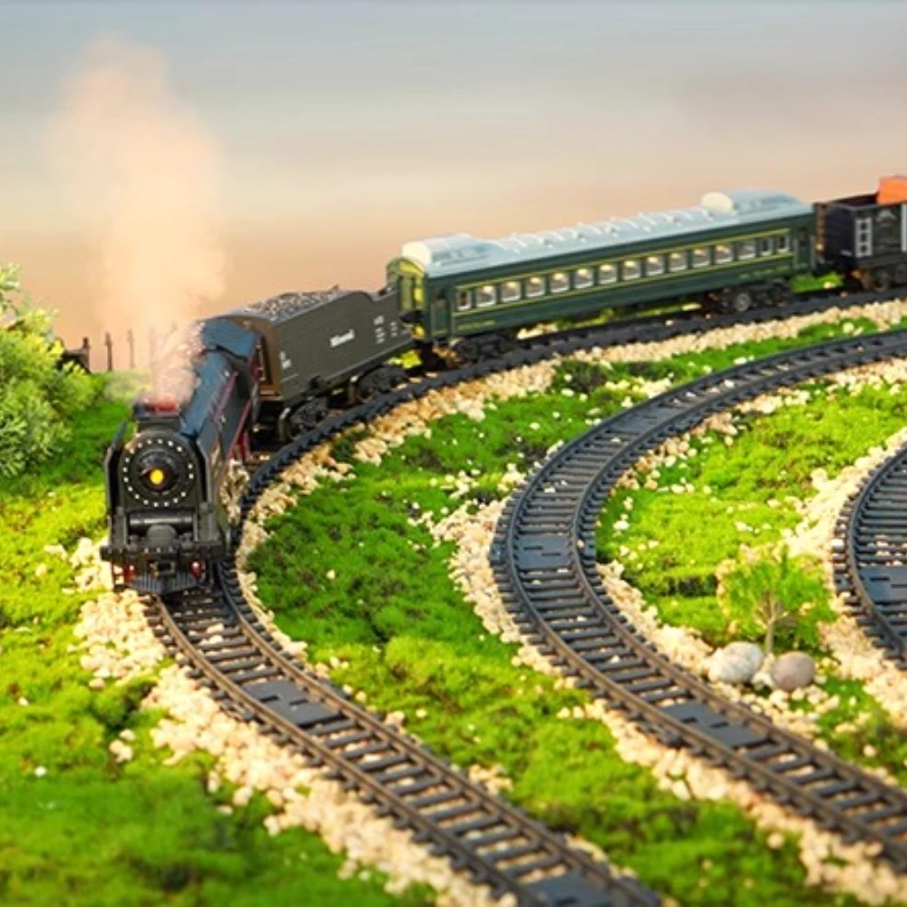 Zdalnie Sterowany Retro Pociąg Parowy Model Pociągu Szybkiego Kolejowego Może Wydymiać Pociąg Kolejowy Zestaw Kolejowy Zabawka dla Chłopca Prezent