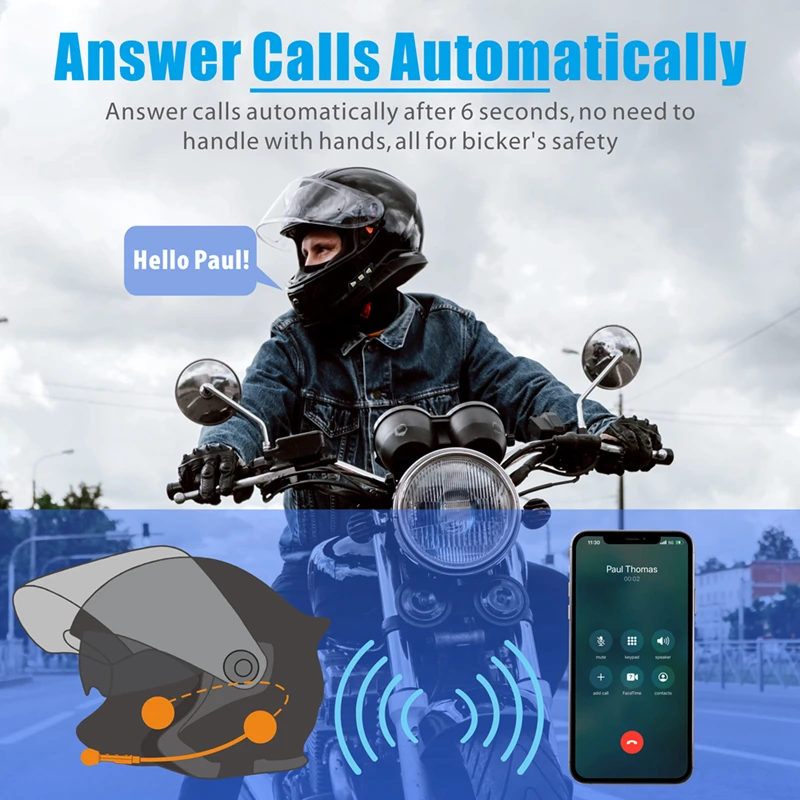 VR robot Long Standby Bluetooth 5.2 EDR Helmet Headset Wireless Motorcycle Headphones Handsfree Voice Assistant Music Player