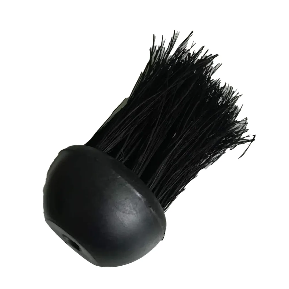for hearth Brush Head Fireplace Brush Replacement 2 Pcs 3/8 Inch Threaded Hole Black for fireside Hair Length 7.5cm Plastic