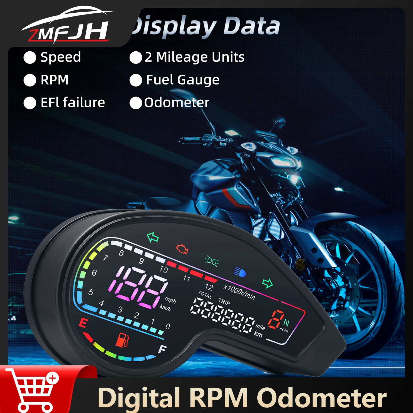 

LED Motor Speed Meter RPM Tachometer Odometer With Color Display Motorcycle Dashboard For Honda NXR150 NXR125 Bros 2003-2014 CRV