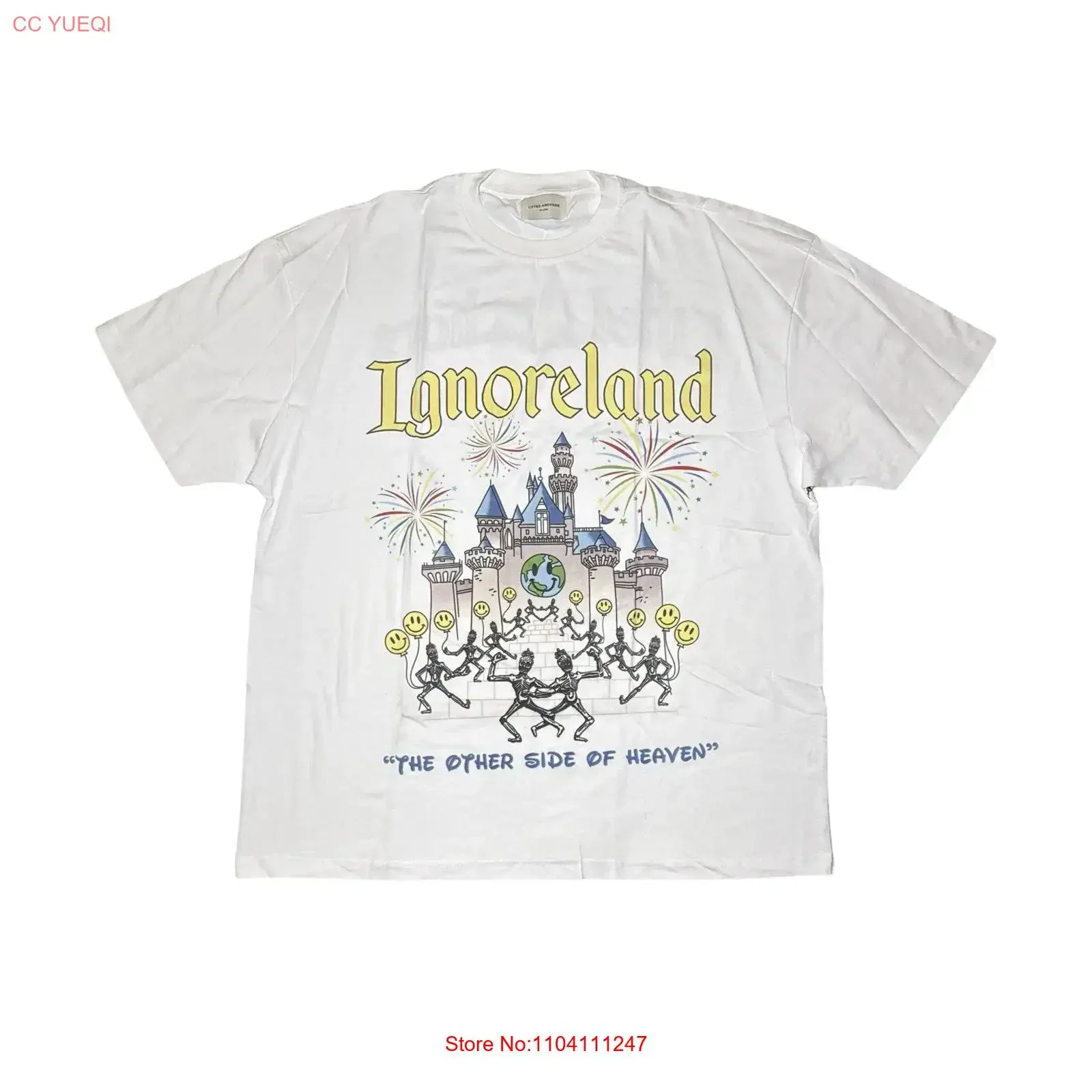 Lifted Anchors Ignoreland Men s Print T Shirt White 2XL NWT vintage Washed Versatile Comfortable Unisex graphic Stylish