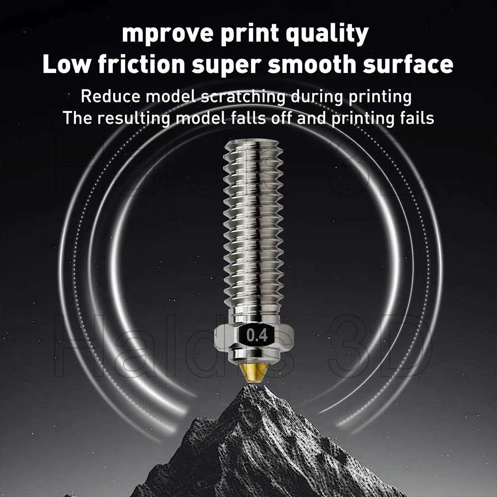 V6 Volcano Düse 0,4/0,6/0,8mm Gold DLC Gehärteter Stahl Kupfer Bimetall Düsen für V6/Volcano Hotend 3D-Drucker Ersatzteil – Detail 4