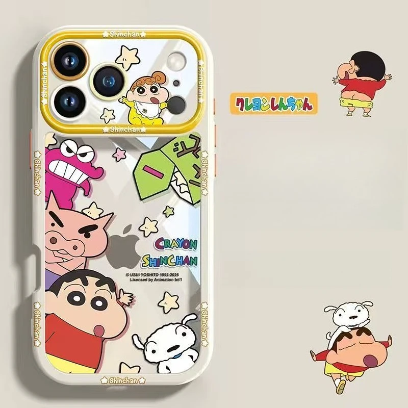 

For IPhone 17 Pro Max case Cartoon Crayon Shin-chan IPhone 17 16Pro ransparent Shockproof Cover 15 14 Plus 13 12 Protective case