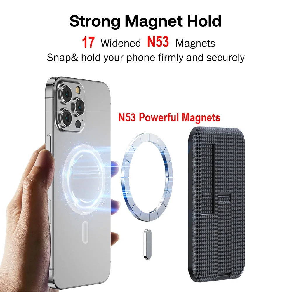 For Magsafe Phone Grip With Finger Strap Magnetic Grip Holder Portable Stand For iPhone 15 Pro Max13 14 Samsung S24Ultra Cases