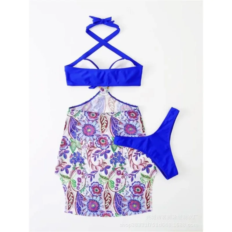 

Bikini Set Teenage Sexy Women's Brazilian Swimsuit Size Up Strap Wrap Cushion High Waist Printed Bikini Set Thong Swimsuit