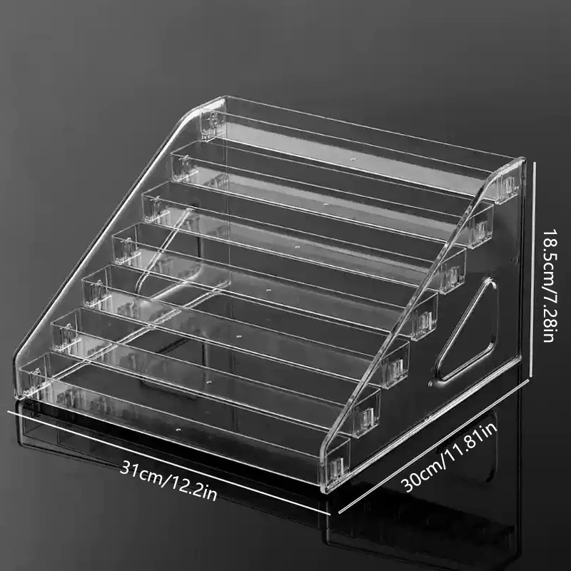 Acrylic Transparent Multi-layer Nail Polish Display Stand Lipstick Storage Box Plastic Nail Salon Cosmetic Tabletop Display Rack