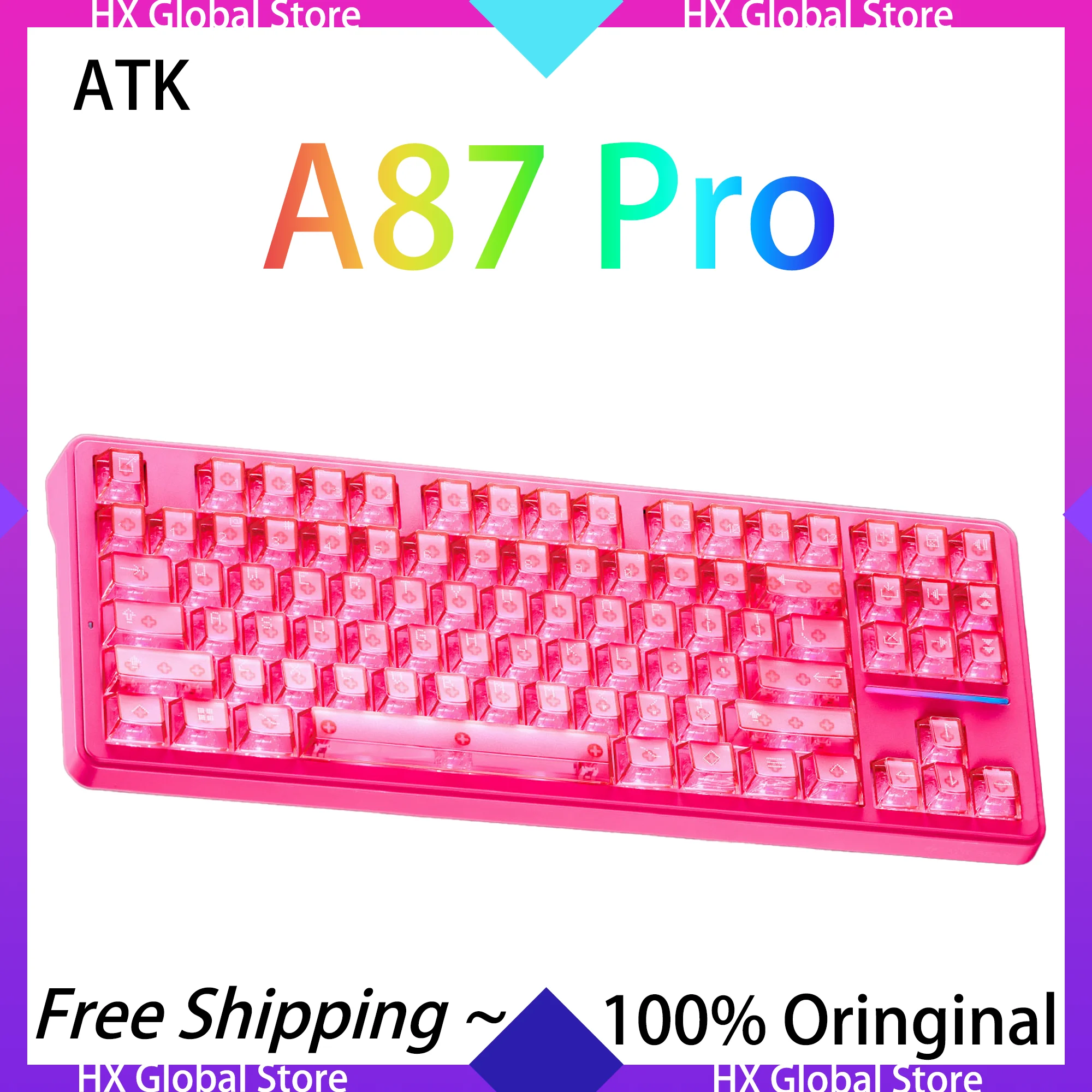 

ATK A87 Pro Keyboard Mechanical Tri-mode Hot Swap Ergonomics Gaming 12000mah Long Endurance Gasket Structure Esports Keyboard