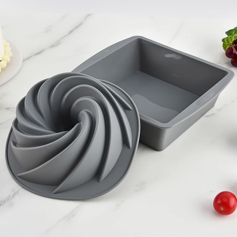 Silicone Square 4-Piece Cake Pan Non-Stick Brownie Mold with Anti-Slip Handle for Oven and Air Fryer Safe Baking