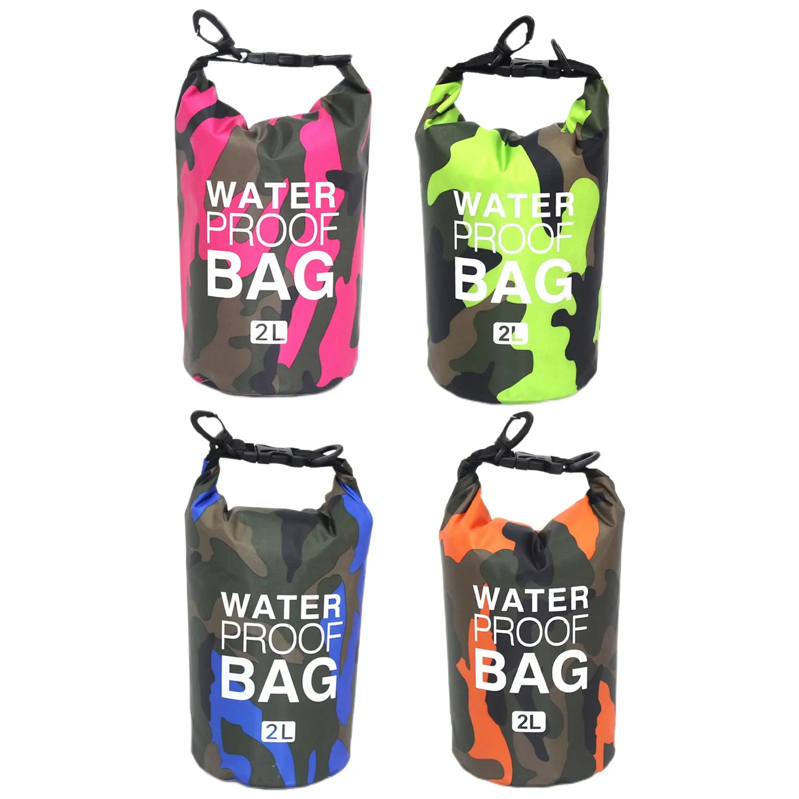 Floating Waterproof Waist Pouch PVC Dry Bag Small 2L Roll Top Fanny Pack for Kayak Boating Fishing Beach