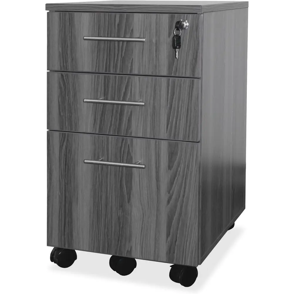 Mayline MNBBS Medina 3-Der Lockable Mobile ile Cabinet, 26.75H, Gray Steel Laminate