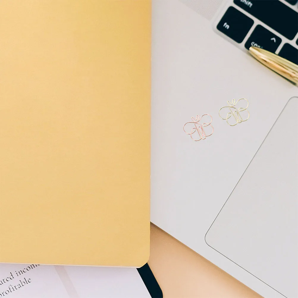 30 قطعة من مشابك الورق على شكل فراشة لطيفة، مشابك مرجعية معدنية قوية لتنظيم الملفات، ملحقات دراسة سطح المكتب