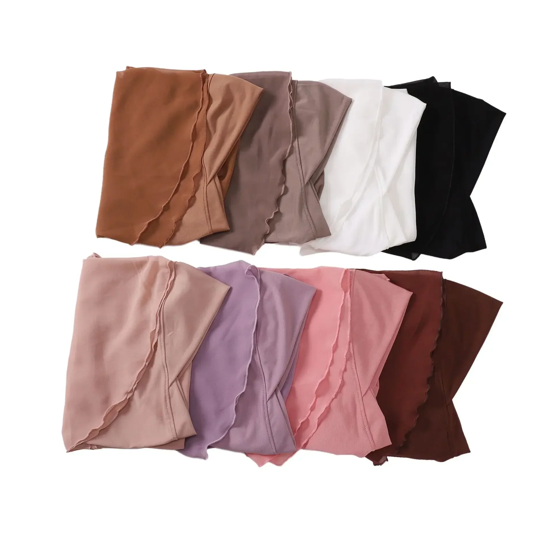 

Покрытие на голову с рюшами и кристаллами из конопли, шифоновый шарф, мусульманский хиджаб, женский исламский платок, тюрбан, цельный Amira, готовый к использованию