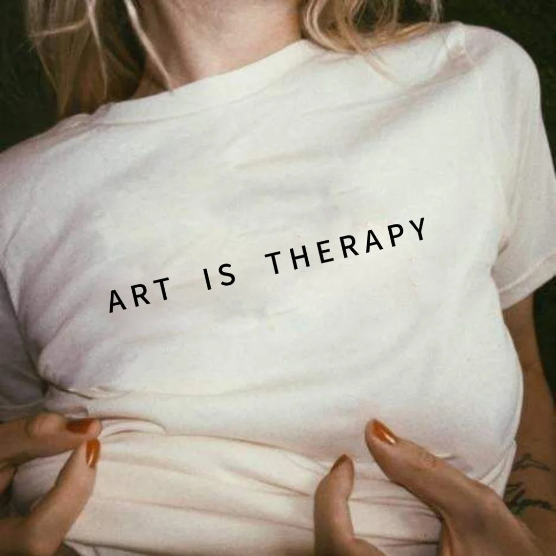 Skuggnas Art is Therapy Cotton T-Shirt Fashion Summer Unisex t shirt Short Sleeved Tumblr Shirts Art tshirts Drop Shipping