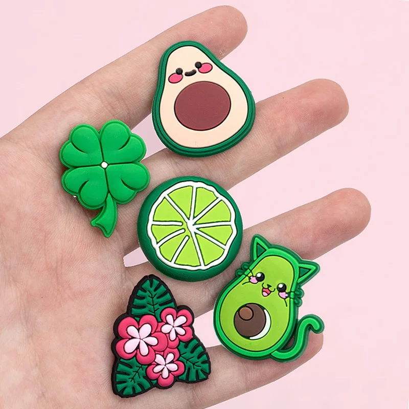 1/30 Stück Frühlings-Schuh-Charms, niedliche Avocado-Kaktus-Tropenblatt-Schuh-Charms, wasserdichte PVC-Clog-Dekorationen für Damen, Herren, Kinder – Detail 6