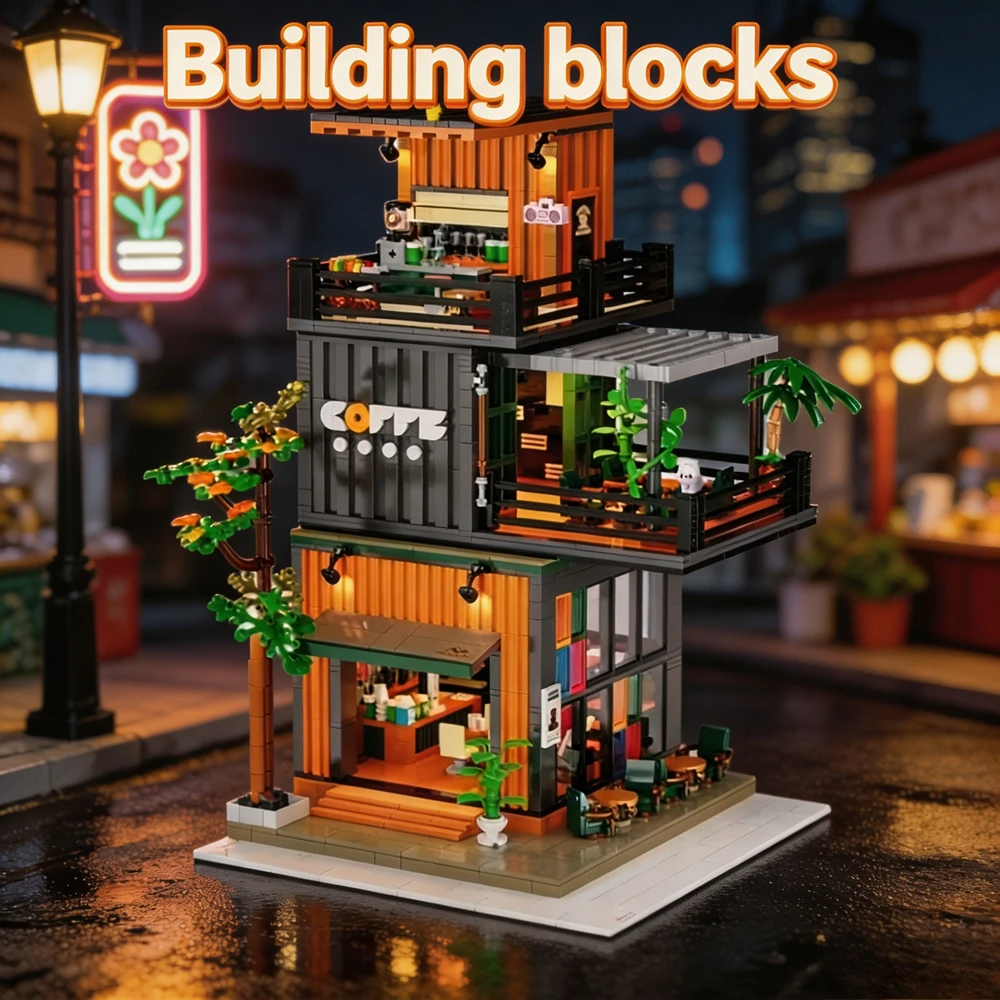 Street View Architecture Building Blocks Set DIY Assemble City House Bricks Model Collectible Desktop Display Ornament