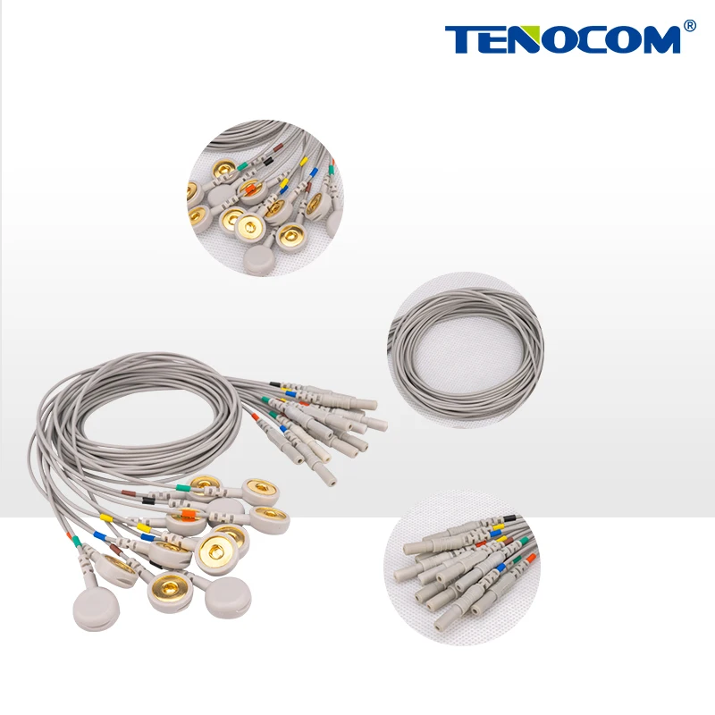 12 Pieces Button Electrode Wire(shielded)